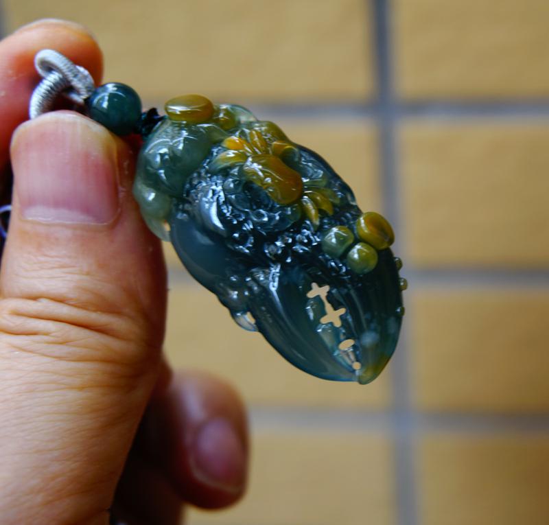 41x21x12mm Certified 100% Natural Grade A Jadeite Jade Icy