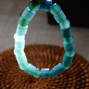 Certificado 100% Natural Grau A Gelado Translúcido Azul Céu Água Jadeíta Contas Redondas Pulseira de Contas 7,4&quot; Elástico 3217
