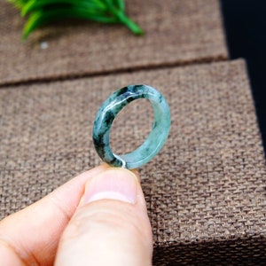 Jadeite Jade Ring US 9 ,19.2MM Certified Natural Untreated Grade A 