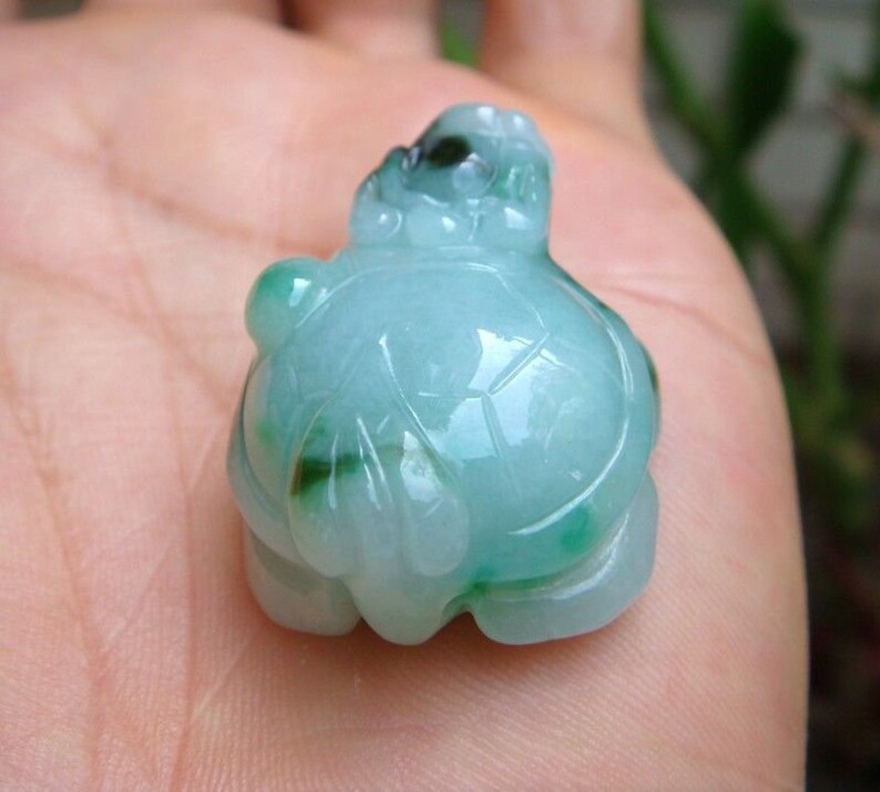 A type Jadeite Jade Certified 100/% Natural Untreated Grade A Handmade Carved Longevity Turtle\u957f\u5bff\u9f9f Pendant Necklace Burma Gemstone 9060