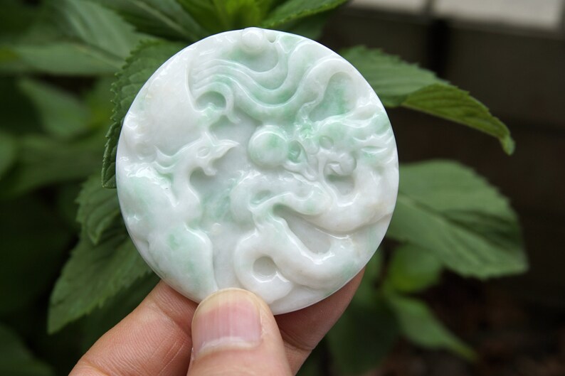 Green White Jadeite Jade Pendant 100% Natural Untreated Grade | Etsy