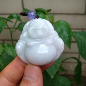 44mm Jadeite  Pendant Certified 100% Natural Untreated Grade A (A type) Exquisite  Carved 3D Buddha God  Gemstone 1375