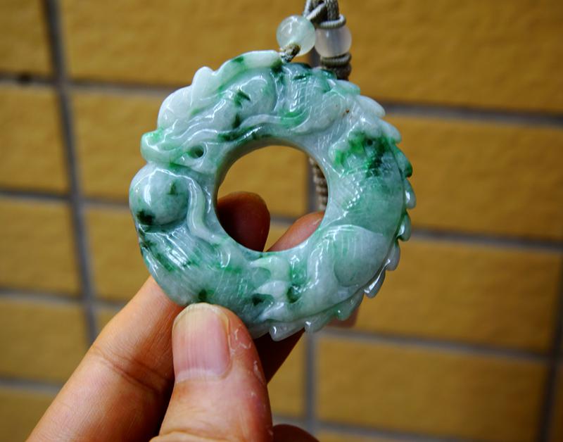 55.4x10.2mm Certified 100% Natural Grade A Jadeite Jade Green