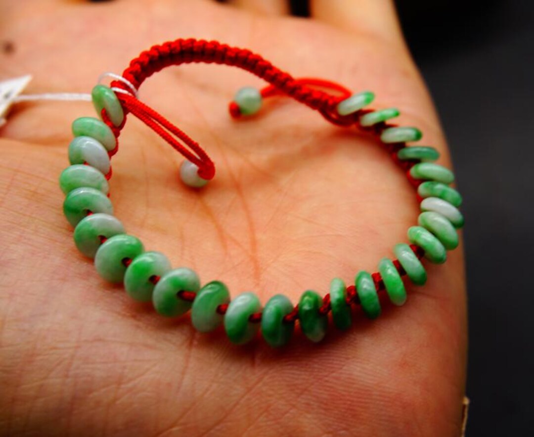 Certified Natural Grade A Jadeite Jade Donut Bracelet Adjustable