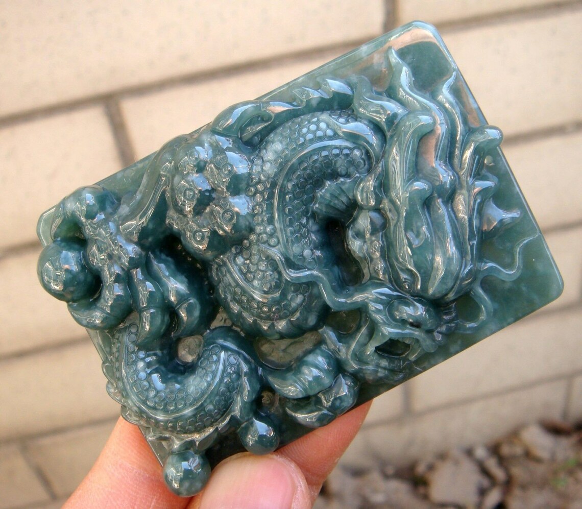 Blue Water Jadeite Jade 蓝水翡翠 Pendant 100 Natural Untreated Etsy