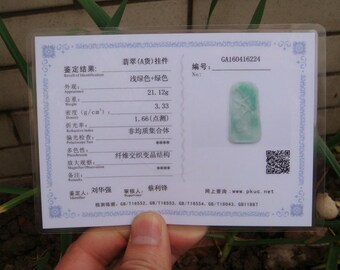 64mm Jadeite Jade Pendant 100% Natural Untreated Grade A A