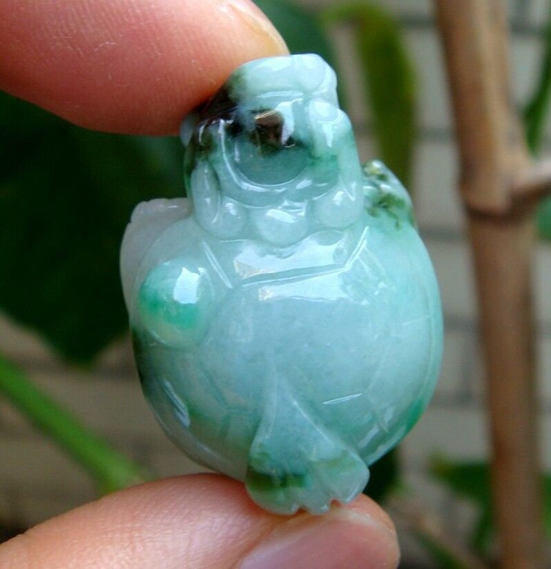 A type Jadeite Jade Certified 100/% Natural Untreated Grade A Handmade Carved Longevity Turtle\u957f\u5bff\u9f9f Pendant Necklace Burma Gemstone 9060