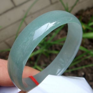 Jade 53.67 MM (2.11")Bangle 100% Natural Untreated Grade A type Jade Green Handmade Carved Bangle Gemstone NO.8