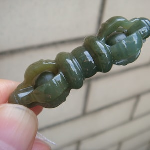 41mm Icy Brown Green Grade A Natural Jadeite Amulet  3D Vajra Dorje Phurba Pendant  Gemstones Jewelry certificate 517
