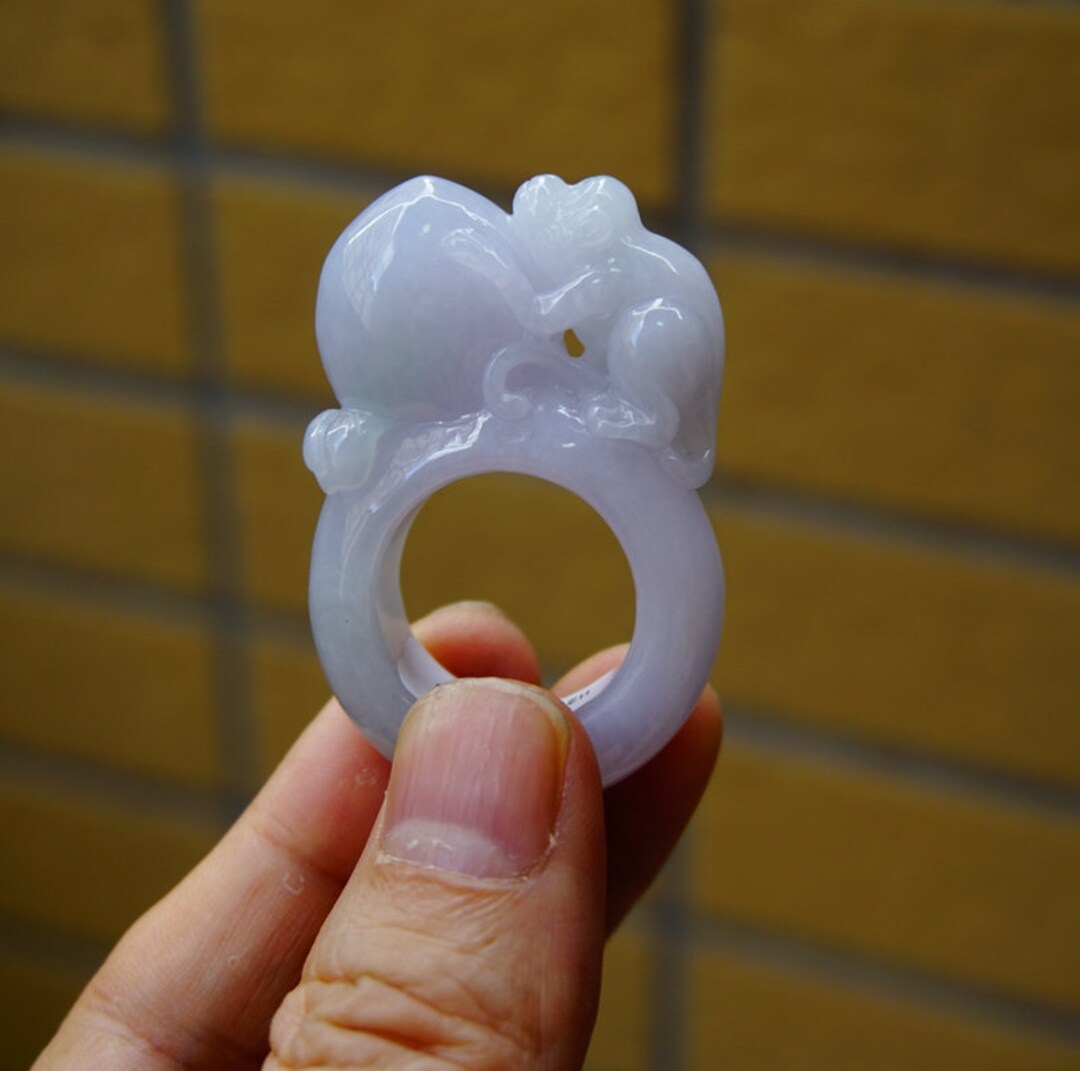 翡翠 US サイズ 11.20 MM リング 認定 100% 天然 未処理 グレード A