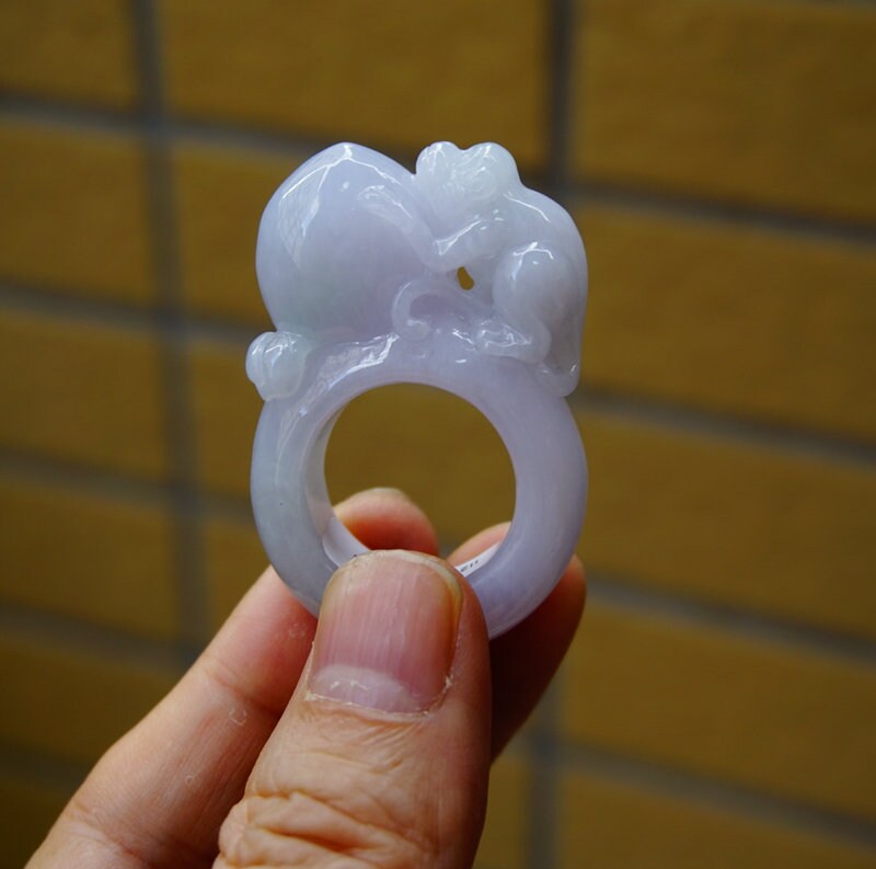 翡翠 US サイズ 11.20 MM リング 認定 100% 天然 未処理 グレード A