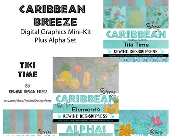 Tiki Time - Caribbean Breeze Digital Graphics Kit