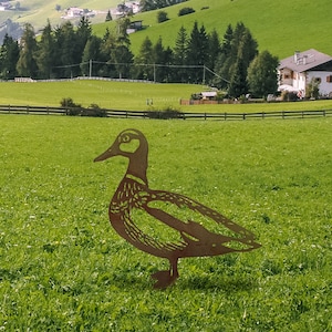 Rusty Metal Duck Statue Duck Garden Stakes Metal Duck Silhouette Metal Ducklings Animal Figurines Gift Metal garden stakes Quack Farm