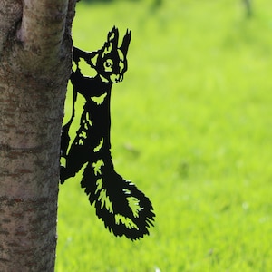 Metal Squirrel Tree Stake Garden decor Garden Stake Pixies Metal Yard Art Metal garden art Yard art Backyard House Decoration