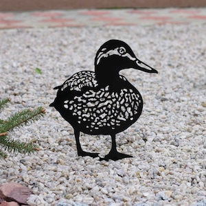 Duck metal garden stake Metal garden art Metal Bird silhouette Metal garden stakes Yard metal sculpture Garden Lovers Garden Gifts