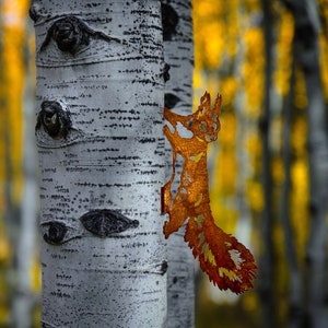Corten metal squirrel Rustic metal squirrel Metal animal sculpture Garden Decor Metal garden art