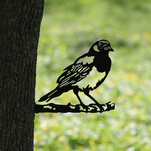 Sparrow Tree Stake, Wall decoration outdoor, Metal Tree Art, Garden Decoration, Bird Metal Yard Art, Christmas gift, Bird watcher gift