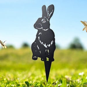 Rabbit garden decor Bunny Law Ornament Outdoor Rabbit Statue Garden Animal Figure Metal Garden Art Garden Sculpture rabbit