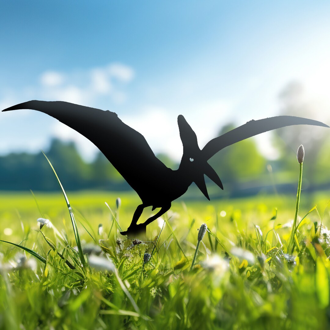 Pteranondon Dinosaur Metal Figurine Rusty Metal Dinosaur Garden