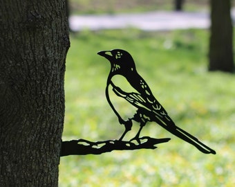 Magpie Wall Decor Metal Wall Art Birds Sign Art Bird Metal Wall Decor Metal Bird Garden Bird Outdoor Yard Art Christmas Garden decor