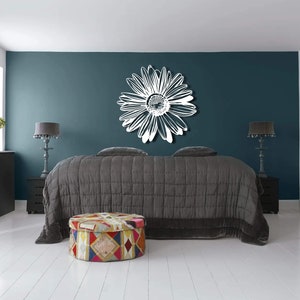 Floral Art  New Home Housewarming Gift Сhamomile metal art Metal Wall Art Flowers Bedroom Metal Wall Art Flowers Metal Wall Decor