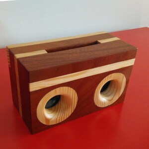 Wood speaker holder credle rest Pine speaker Smartphone speaker Unique Gift for Men Cordless Wood Speaker for Cell image 5