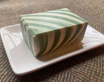 Soap Dish-White Rectangular-Trinket Dish