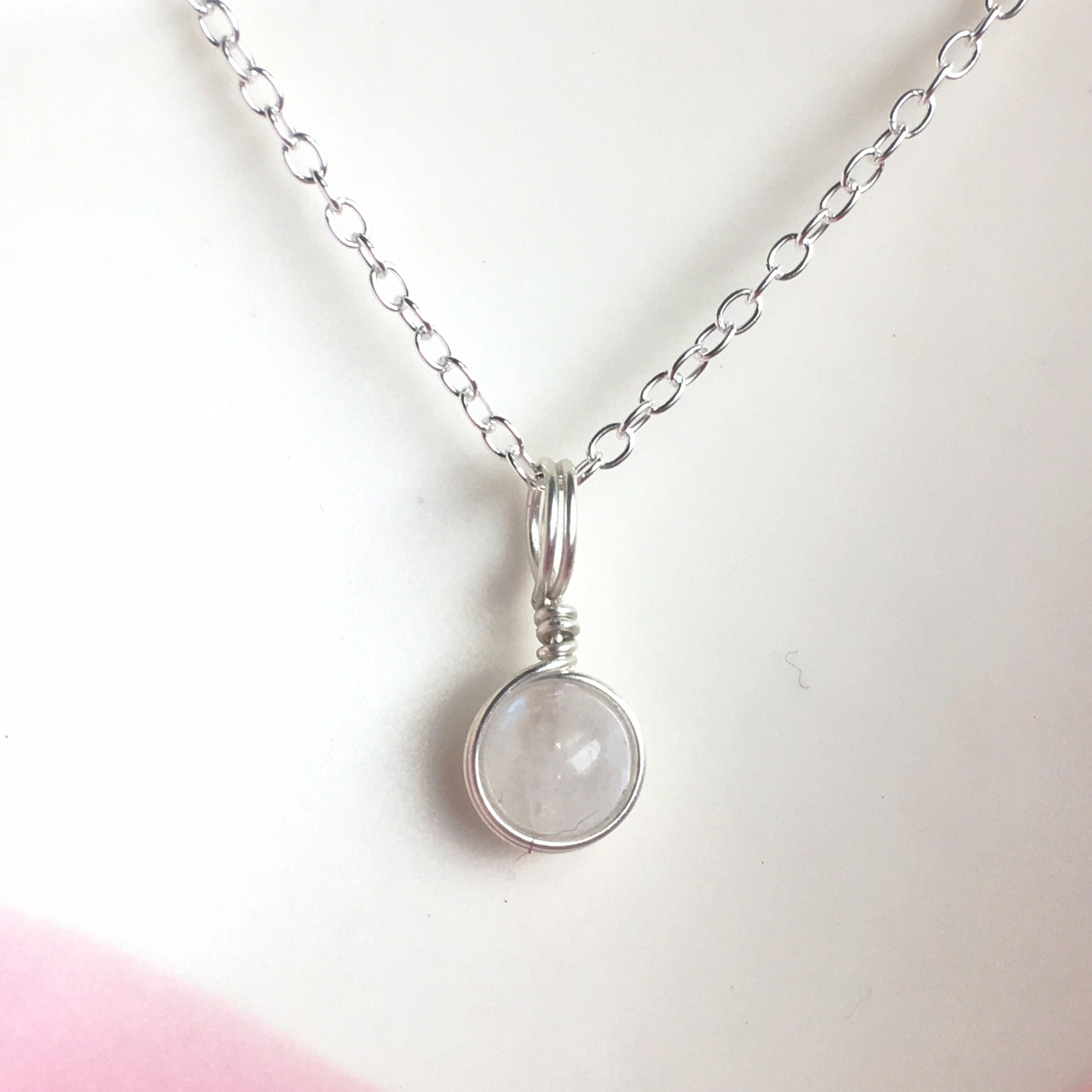 Dainty Moonstone Necklace Sterling Silver 14k Gold/rose - Etsy UK