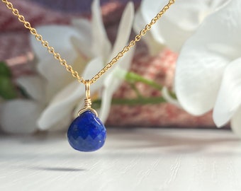 ネックレス・ペンダント roaju Mix ball point necklace 5BNY844 Lapis Lazuli Pendant Necklace, Sterling Silver Chain 14k