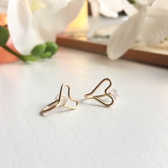 Heart shaped clip on earrings outlet