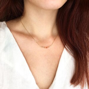 Dainty Fire Opal Bar Necklace Sterling Silver 14k Gold Rose Gold Tiny Opal Gemstone Simple Necklace Red Orange White Opal October Birthstone