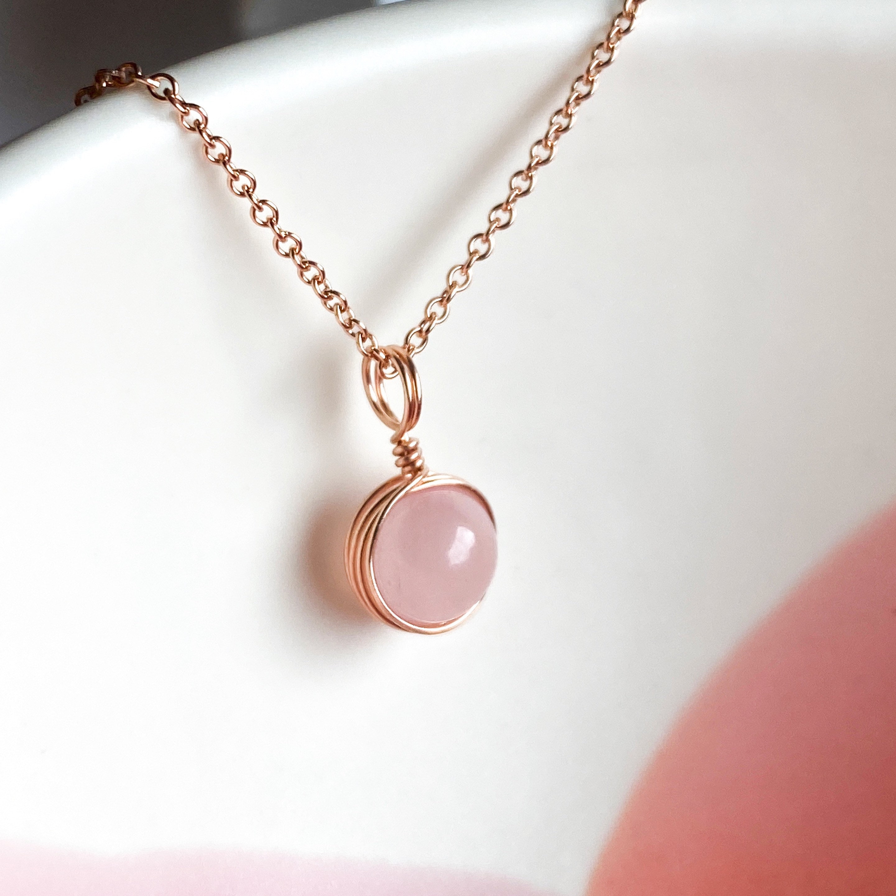 [STONE HENgE] 韓国☆14K Rose Gold☆U0077 Necklace 14K satin rose gold Kensington single stone necklace with