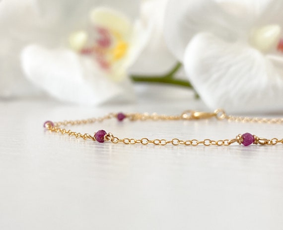 Rose gold deals ruby bracelet