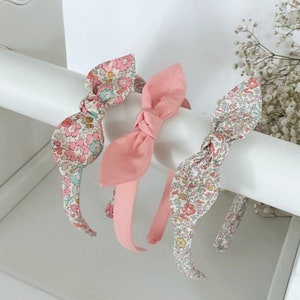 Haarbandset Liberty of London, mooie roze Alice-band met bloemen, schattige haaraccessoires voor peuters, Alice-band voor meisjes, hoofdband van stof voor kinderen