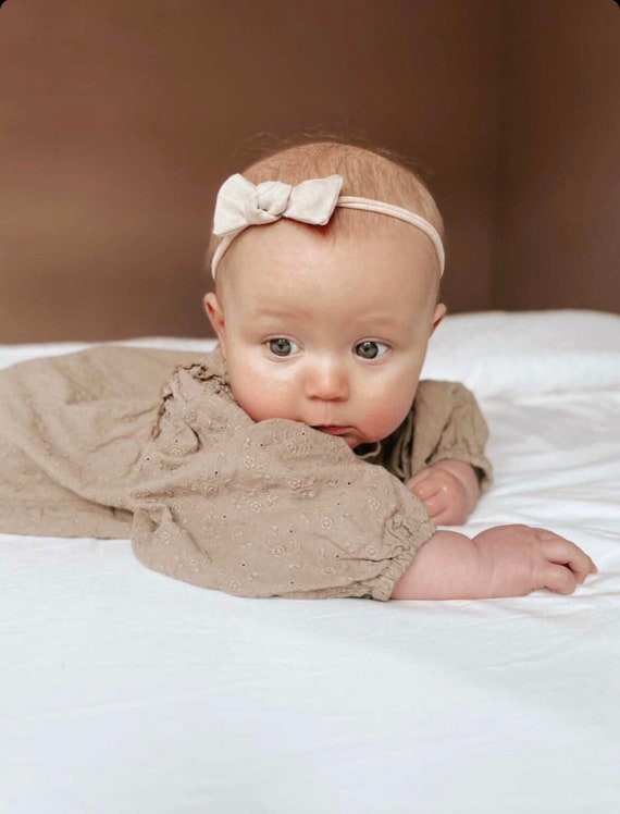 Nude Hair Bow Set Neutral Baby Headband Set Dusky Pink Baby Bow