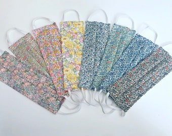 Liberty of London face mask, pretty cotton face mask, double layer face covering, floral face mask, pretty fabric face mask,