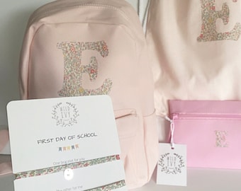 First day of school set, mummy and me bracelet, first day of nursery gift, starting school bag, reception gift, complete first day of school