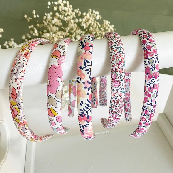 Liberty of London Alice band, skinny Alice band, floral pink hairband, handmade Alice band, toddler headband, pink kids hairband