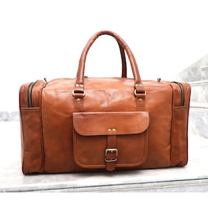 Leather Duffel Bag Weekender Duffel Bag Personalized Leather Overnight Bag Cabin Travel Bag Brown Duffel Gym Bag