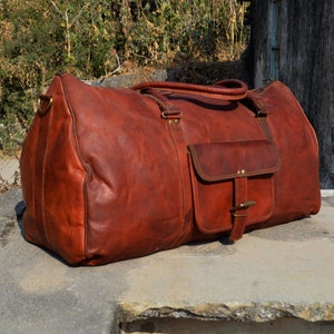 24 "Handgefertigte Ledertasche Personalisierte Geschenke für Ihn Monogramm Leder Weekender Bag Leder Weekender Reisetasche Muttertagsgeschenk