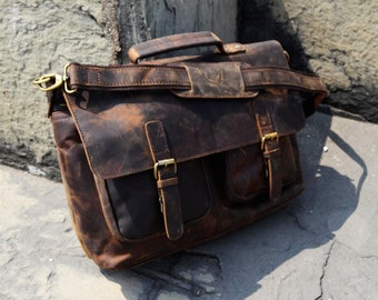 Handgefertigte Büffelleder Messenger Crossbody Satchel BAG für Männer Frauen Vintage Rustikale Handtasche Leder Aktentasche Beste Mutter Geschenk