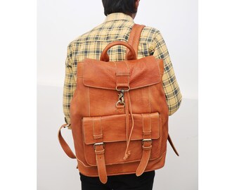 Mochila de piel de búfalo: Bolso bandolera convertible, ideal para portátiles de 15 pulgadas. El mejor regalo de Navidad.