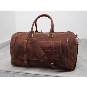 Leder Herren Duffle Bag für Frauen Personalisierte Weekender Overnighter Sporttasche für Männer Reisen Handgepäck Reisetasche Beste Muttertagsgeschenke