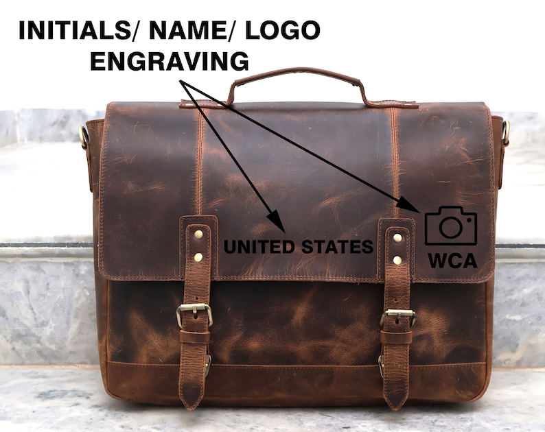 Handmade Buffalo Leather Messenger Cross-Body Laptop Bag Office Handbag Briefcase Rustic Vintage Messenger Bag for Men Women Mother Day Gift image 5