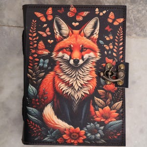 Wolf Leather Journal Sketchbook Book of Shadows Spell Book Printed Diary Corporate Groomsmen Gifts Gifts for Him Her Vintage Grimoire Paper