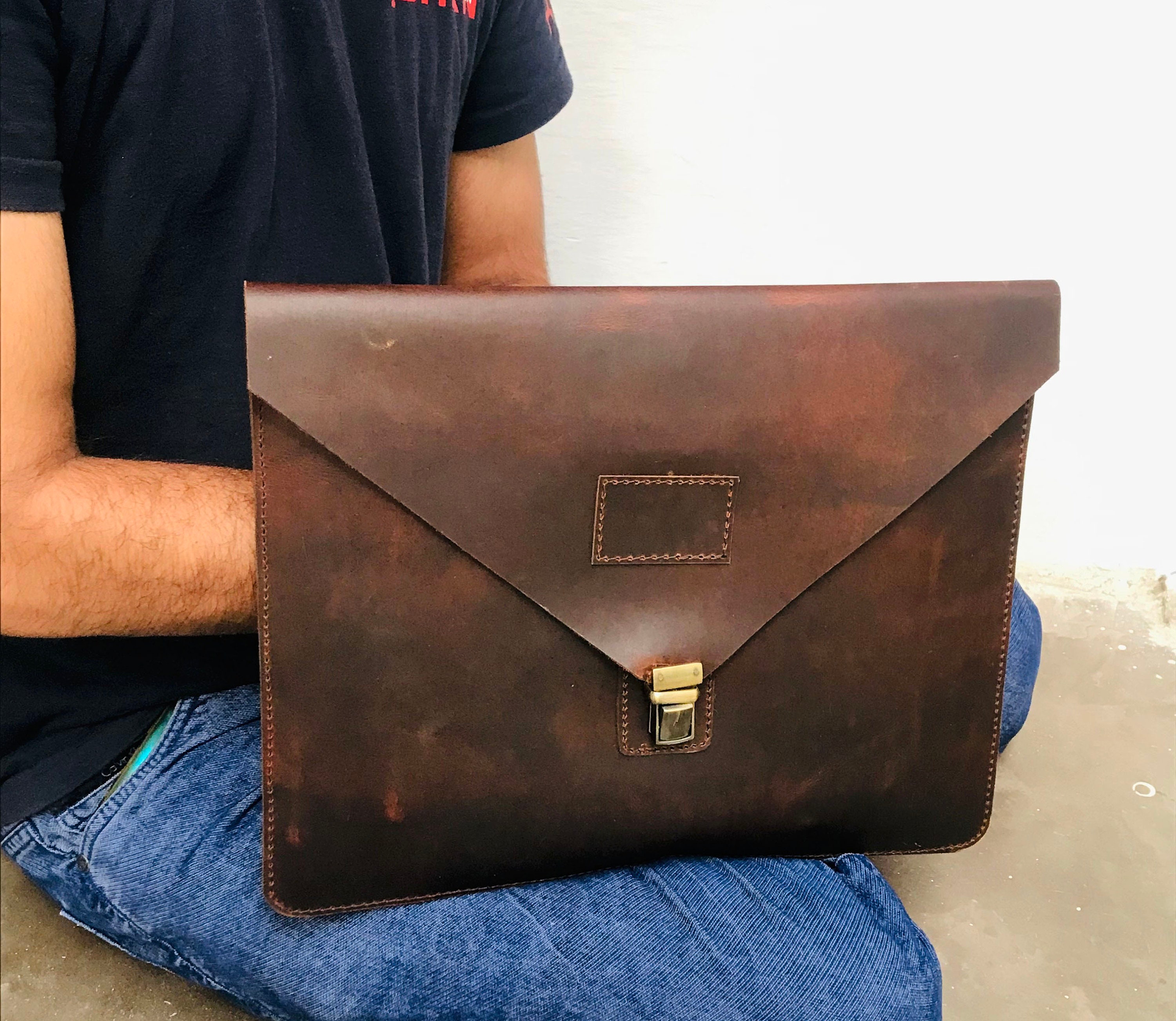 Leather Laptop Sleeve Personalized Leather Laptop Case Etsy