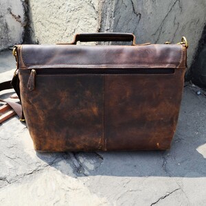 Handgefertigte Büffelleder Messenger Crossbody Satchel BAG für Männer Frauen Vintage Rustikale Handtasche Leder Aktentasche Beste Mutter Geschenk Bild 3