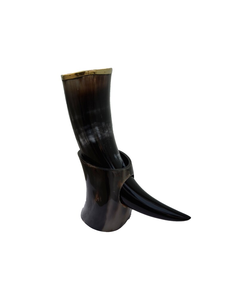 PACK OF 4 Natural Polished Drinking Horn with Stand Etsy