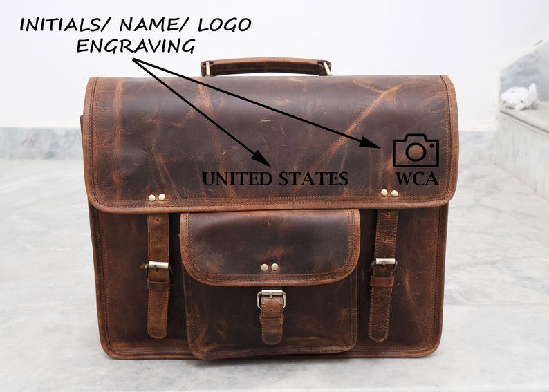 Handgemaakte Buffalo Leather Messenger Cross-Body Laptoptas Office Handtas Aktetas Rustieke Vintage Messenger Bag voor Mannen Vrouwen Moederdag Cadeau afbeelding 7