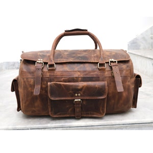 Handgefertigte Büffelleder Seesack Reise Weekender Gym Duffel Bag Overnight Bag Leather Weekender Abschlussfeier Weihnachten Groomsmen Geschenke Männer